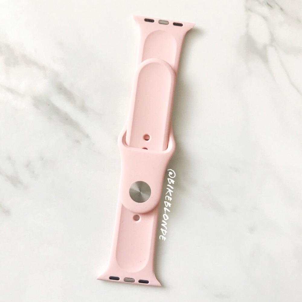 NEW Rose Pink Sand Silicone Band For Apple Watch - Picture 3 of 5